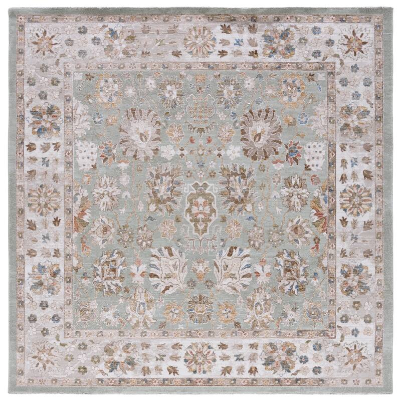 SAFAVIEH Elwood Mariyka Traditional Rug - 6'5" Square - Olive/Beige