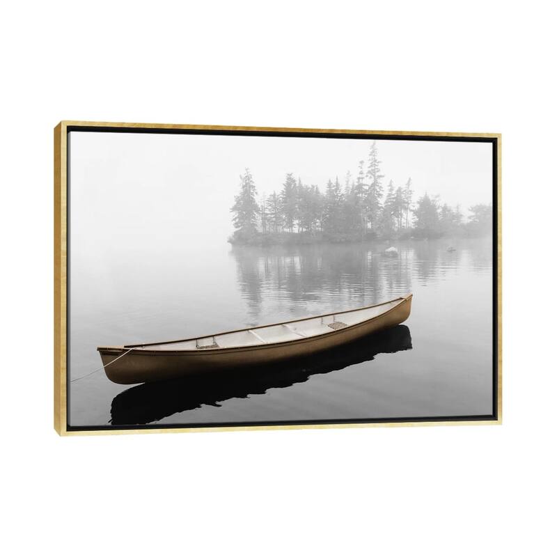 iCanvas "Lone Canoe" by Rig Studios Framed Canvas Print - Gold - 18x26