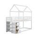 preview thumbnail 23 of 21, Twin over Twin House Bunk Bed With Shelves And Drawers