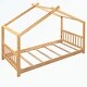 preview thumbnail 2 of 18, Twin Size House Platform Bed with Headboard and Footboard