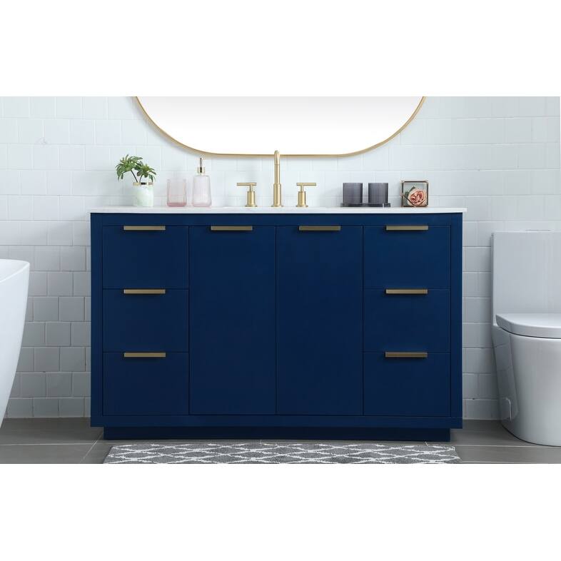 Elegant Lighting VF19454 Blake 54" Free Standing Single Basin Vanity