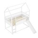 preview thumbnail 6 of 14, Wooden House Bunk Bed with Convertible Slide and Ladder,Twin Over Twin