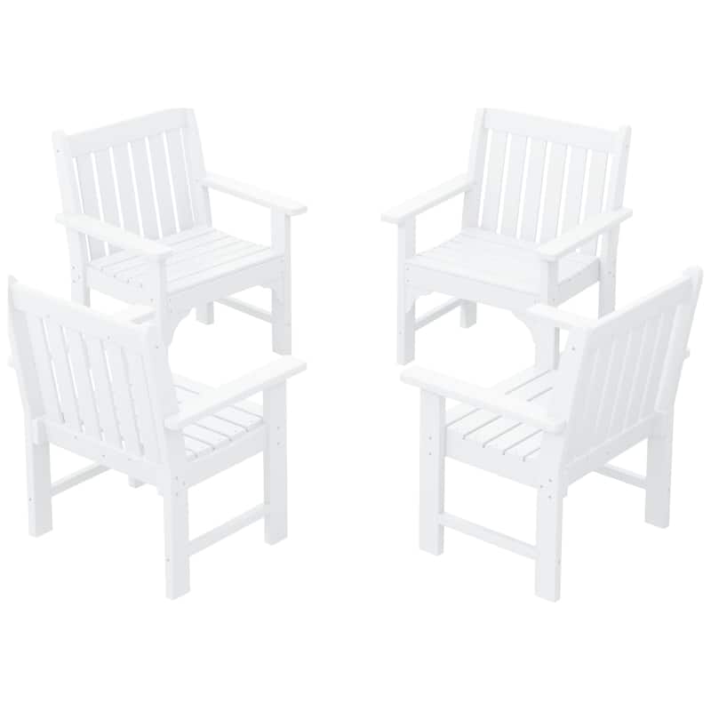 Polytrends Laguna Outdoor Dining Poly Garden Arm Chair (Set of 4)