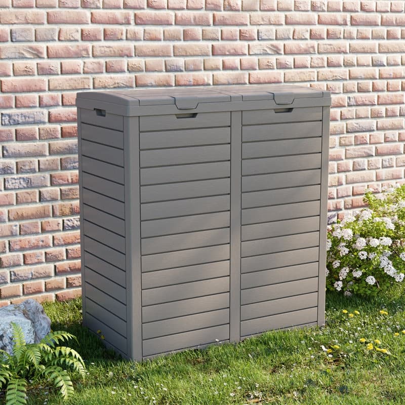 Resin Step On Curbside Trash Can & Recycling Bin - 62 gal. Brown