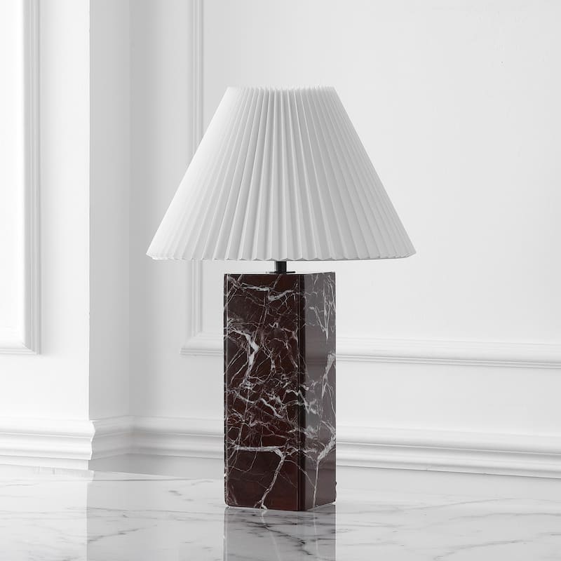 SAFAVIEH Couture Mackenzie Square Marble Table Lamp - 16"W x 16"D x 25"H