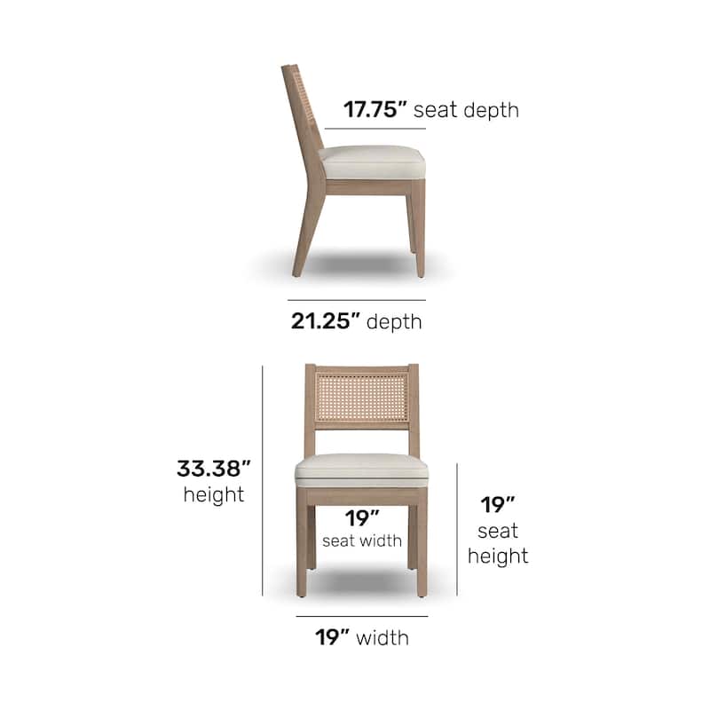 Brentwood Brown Wood Dining Armless Chair (Single Chair Only) - 19" x 33" x 21"