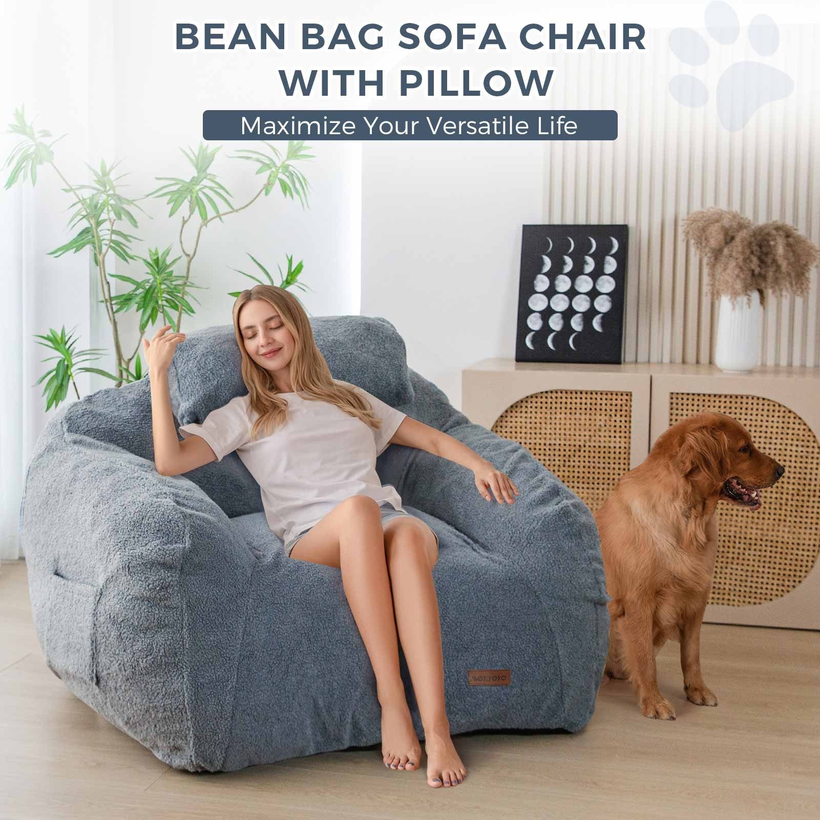 Giant Bean Bag Sofa Chair with a Pillow On Sale Bed Bath Beyond 40310949