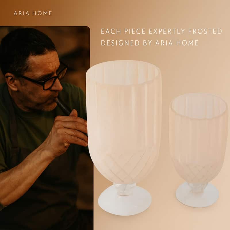Aria Home Florine Colored Glass Goblet Table Vase Set Decor