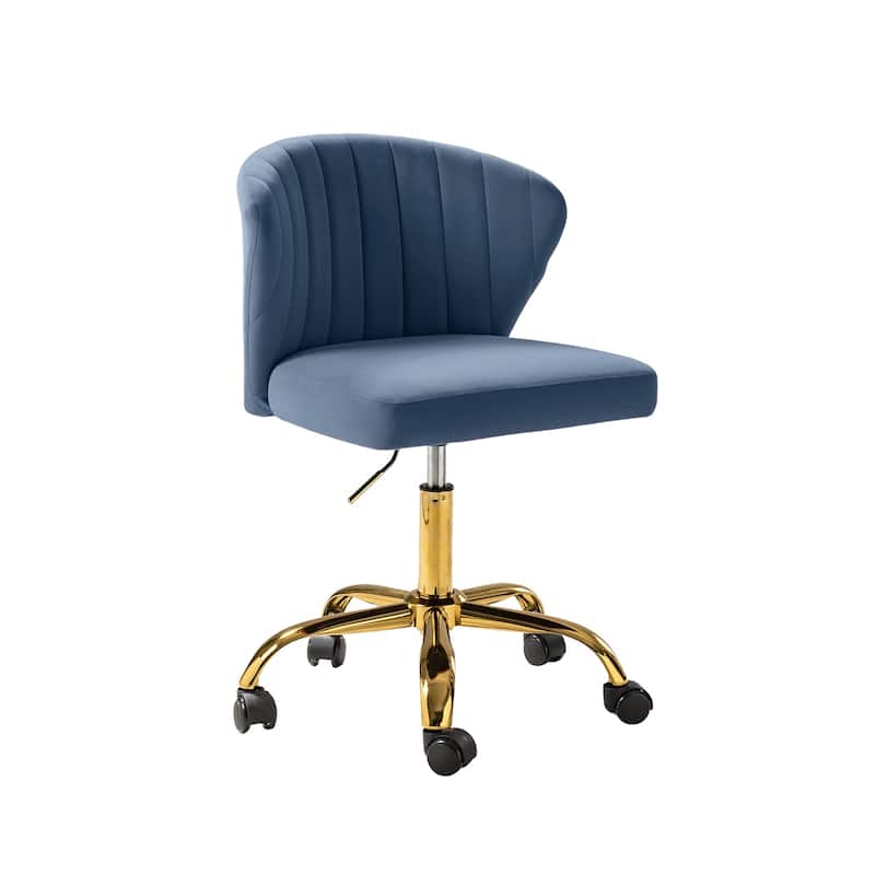 Ilia Modern Velvet Wingback 360 degree Ergonomic Office Task Chair with Channel Tufted Back by HULALA HOME