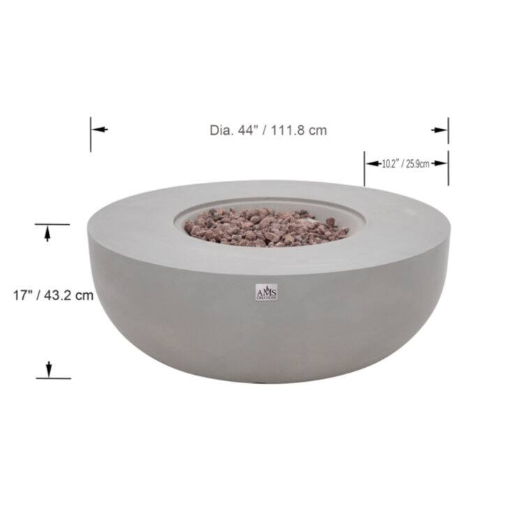 Eclipse 44" Round Outdoor Fire Pit Table by AMS Fireplace