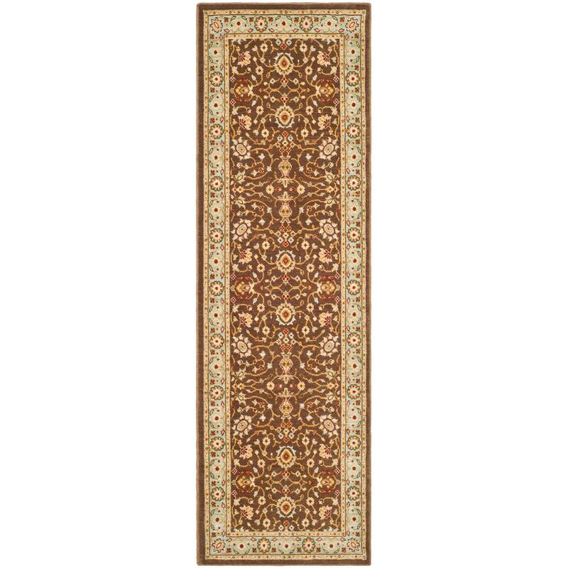 SAFAVIEH Tuscany Minna Traditional Oriental Wool Rug - 2'3" x 7'6" Runner - Brown/Light Blue