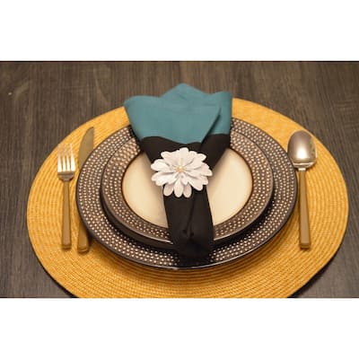 VIBHSA Flower Napkin Rings Set of 8 (White Pearl)