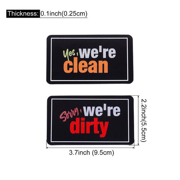 Dishwasher Clean Dirty Sign Rectangle Black Alphabet Version