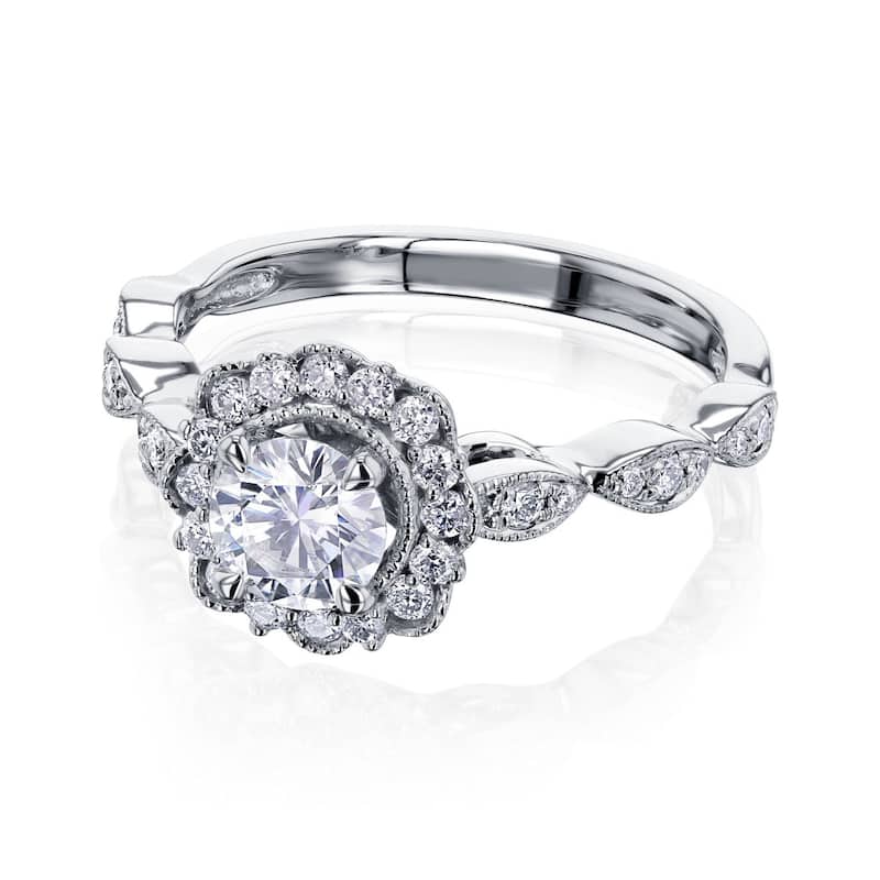 Annello by Kobelli The Floral Spring 10k White Gold Diamond Ring (HI/I) - 11 - White