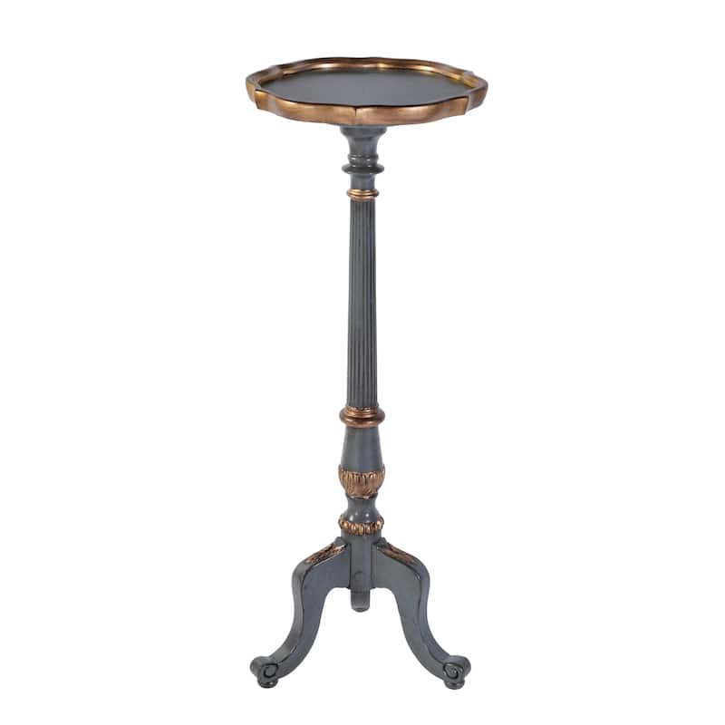 Chatsworth 13.75 in. W x 36.5 in. H Round Wood Scalloped Edge 3 Leg Pedestal Plant Stand
