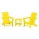 preview thumbnail 14 of 18, POLYWOOD Modern 3-Piece Adirondack Set with Long Island 18" Side Table Lemon