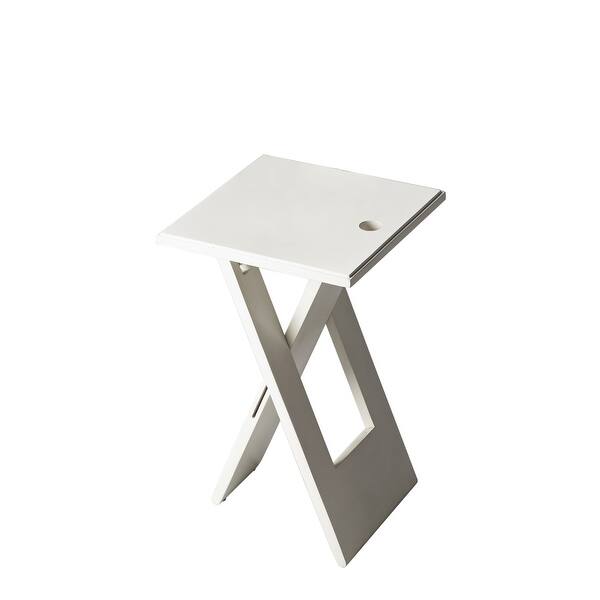 slide 2 of 3, Handmade Butler Hammond White Folding Table (India) White
