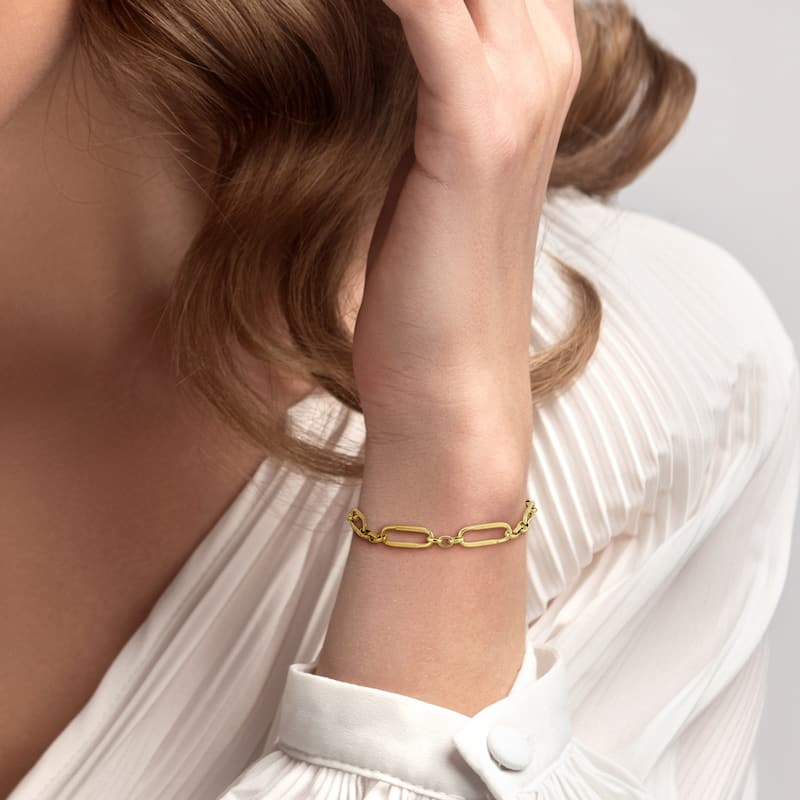 Miadora 8mm Oval Link Bracelet 14K Yellow Gold-7.5 in