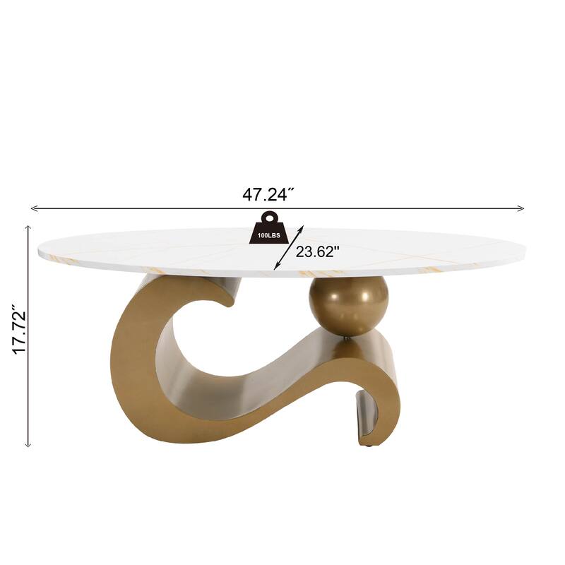47.24'' W Nesting Coffee Table Set of 2 Living Room Round Coffee Table Set