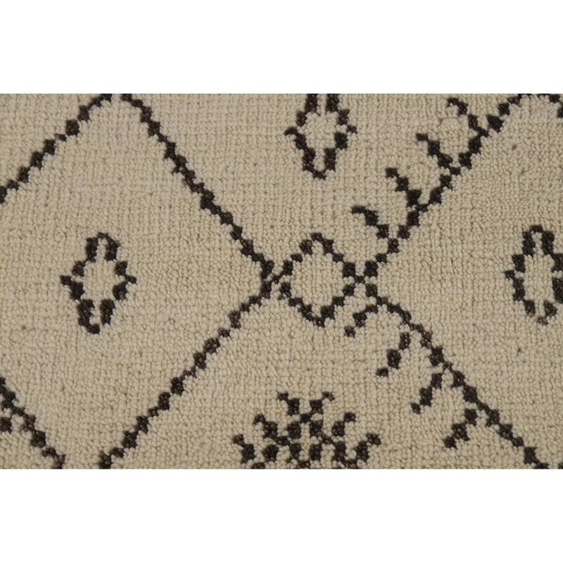 Trellis Moroccan Indian Area Rug Hand-Knotted Wool Carpet - 5'5" x 7'9"