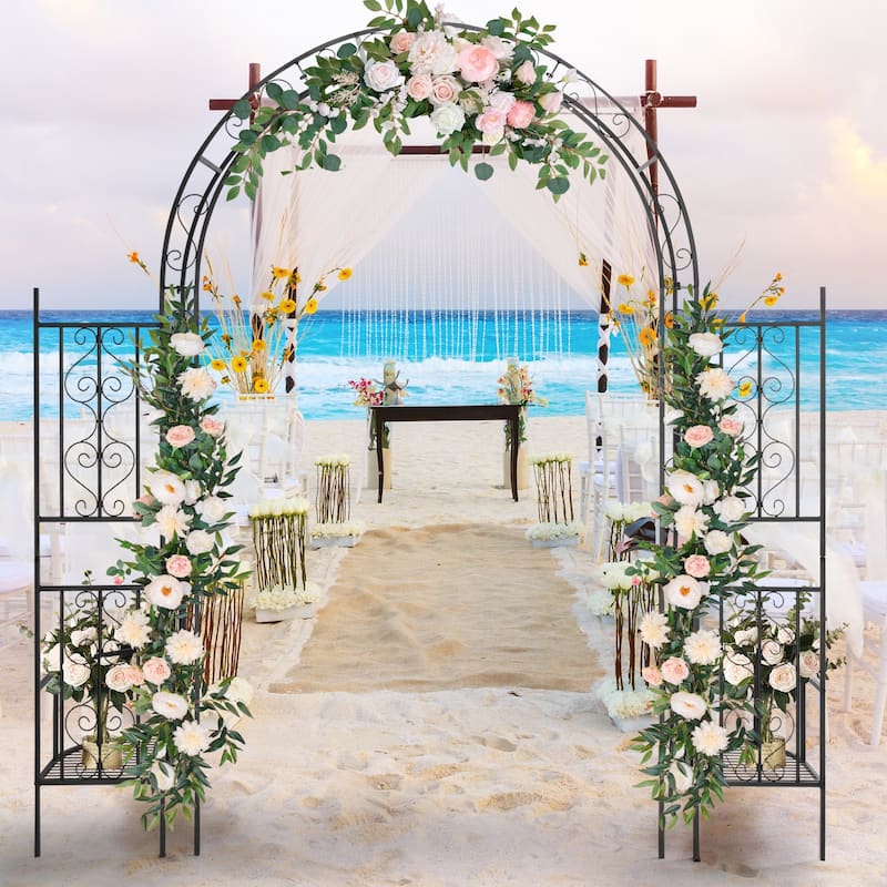 Black Iron Garden Stake Decor with Rustproof Powder Coated Frame for Outdoor Landscaping - 78” x 23” x 83.9”