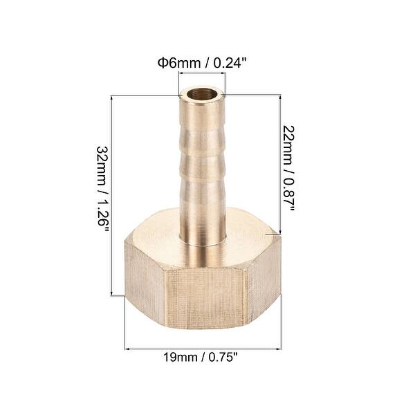 Brass Barb Hose Fitting 6mm Barbed X G3 8 Female Pipe W Hose Clamp 2set Golden Silver Tone Overstock