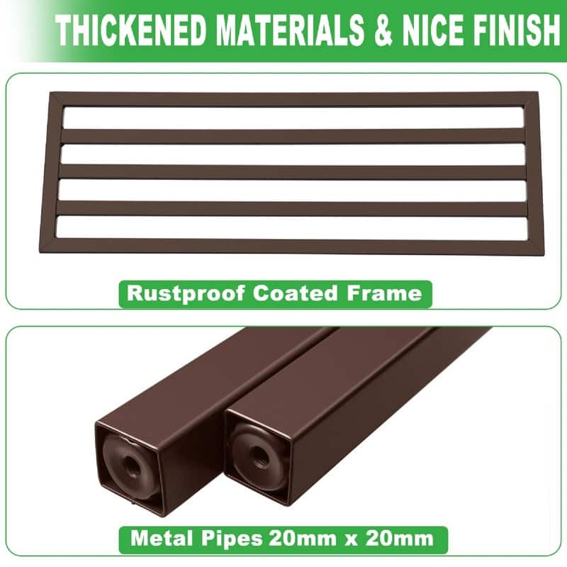 2 Pack Metal Plant Stand Outdoor Plant Shelf Indoor - 26 x 8.75 x 10.12 inches