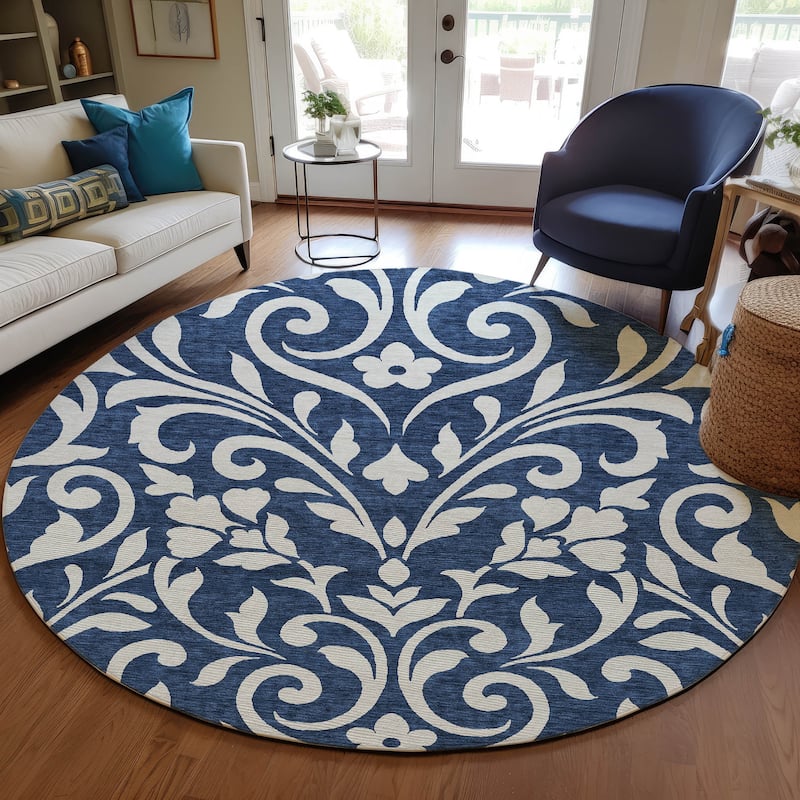 Machine Washable Indoor/ Outdoor Chantille Traditional Elegant Rug