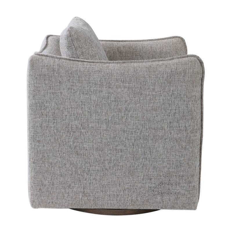 Uttermost Corben 29" Wide Shelter Arm Wood Frame Swivel Accent Chair