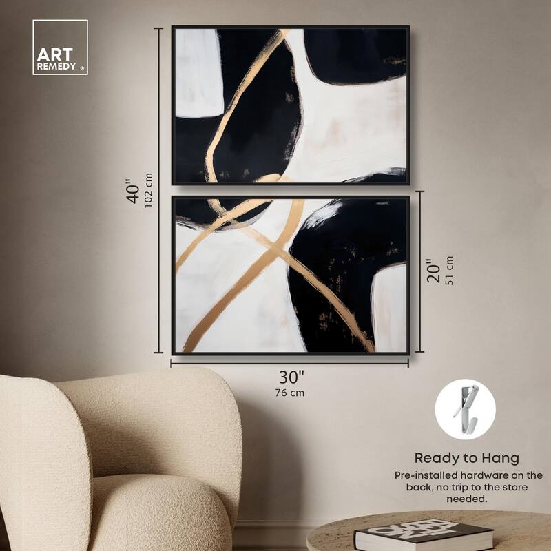 Rhythm of Contrast Canvas Set of 2 by Art Remedy