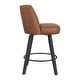 preview thumbnail 4 of 53, 26.in Swivel Bar stool PU Leather/Fabric Upholstered Counter Stool, High Back Armless Stool with Wooden Legs