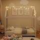 preview thumbnail 3 of 14, Full Size Wood House Bed w/Window, Fence, LED Lights, Guardrails