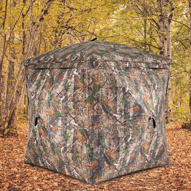 Costway 270° See Through Hunting Blind Tent, 2-3 Person Pop-Up Ground - See Details