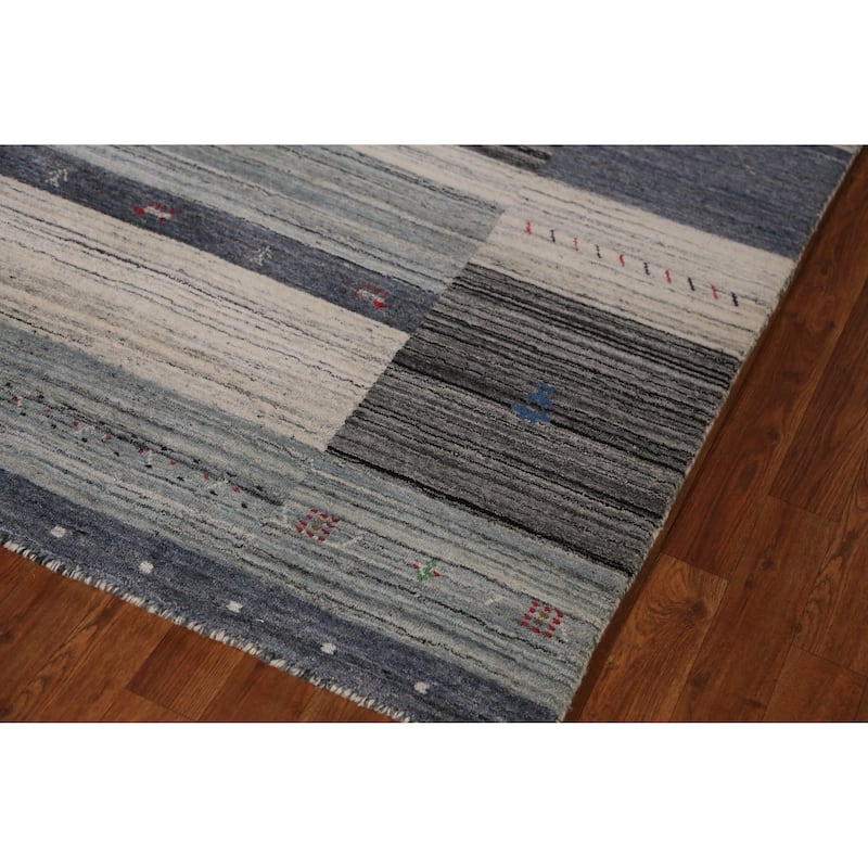 Tribal Gabbeh Indian Area Rug Hand-Knotted Wool Carpet - 5'2" x 7'6"