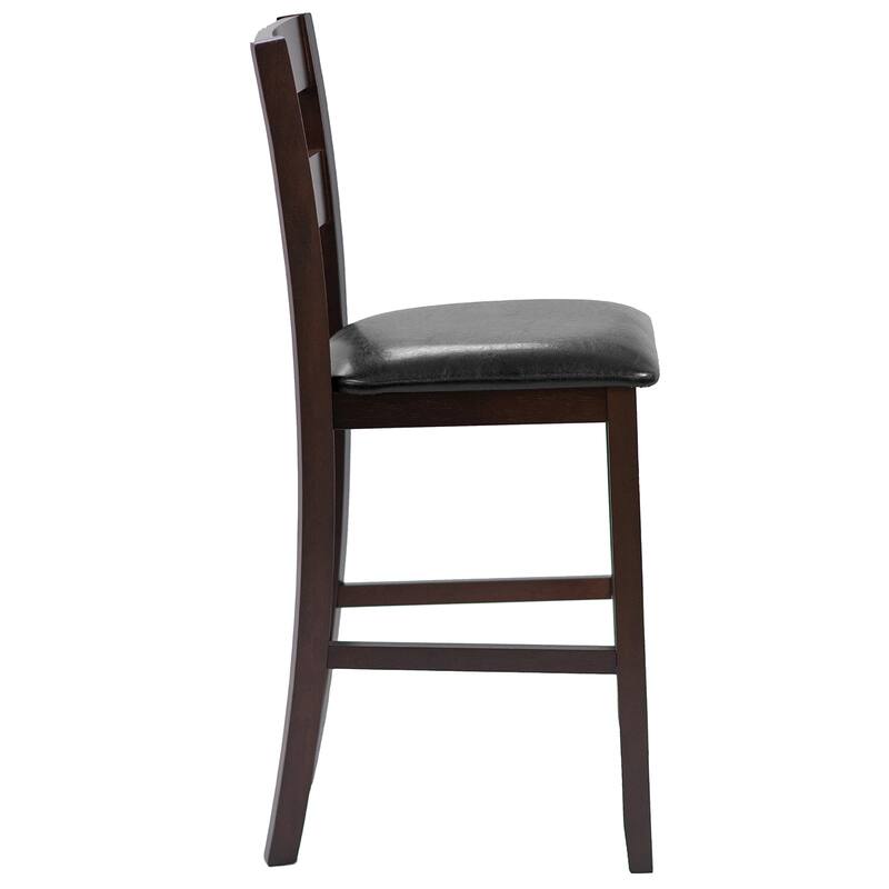 Costway 2-Pieces Bar Stools Counter Height Chairs w/ PU Leather Seat - See Details