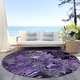 preview thumbnail 49 of 135, Machine Washable Indoor/ Outdoor Modern Floral Chantille Rug 8' x 8' - Purple