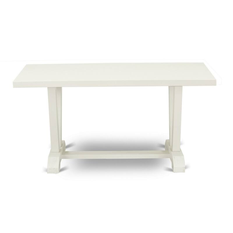 HomeStock 5-Piece Natural Oak Finish Solid Wood Top Dining Table with 4 Parson Chair