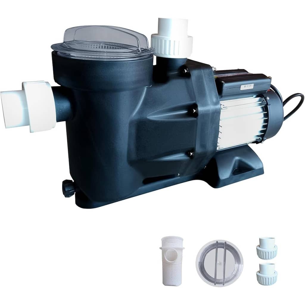 1.5HP Pool Pump, 220V Single Speed ​​Pump, 1100W, with Connectors, Strainer Basket (1.5HP, 220V