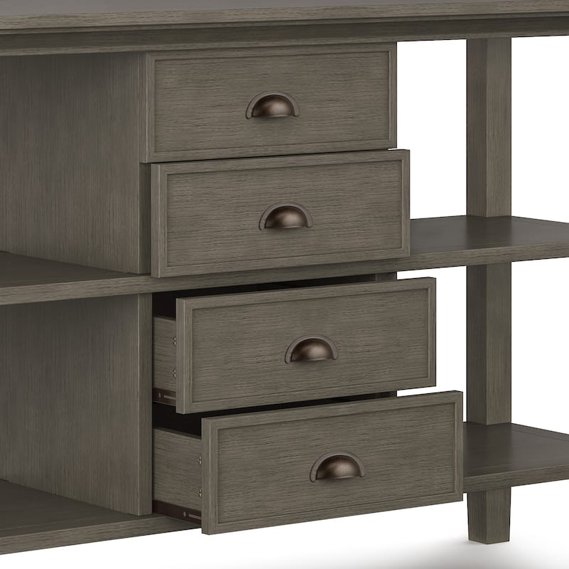 WYNDENHALL Mansfield SOLID WOOD 54 inch Wide Transitional Console Sofa Table - 54 W x 16 D x 30 H