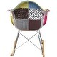 preview thumbnail 7 of 7, Fabric Upholstered Armchair With Arms Rocking Chair Patchwork Rocker Chrome Base Wood For Living Room Bedroom