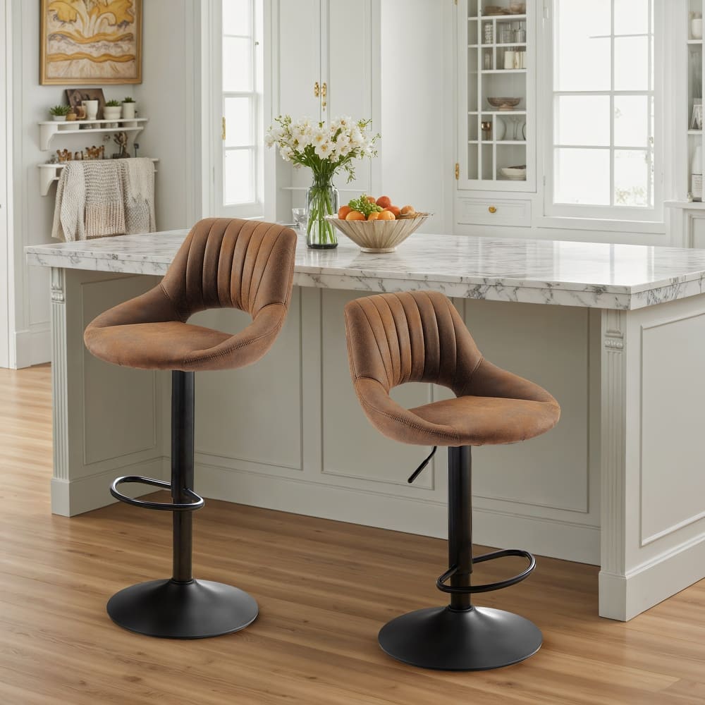 Retro Adjustable Swivel Barstool (Set of 2)