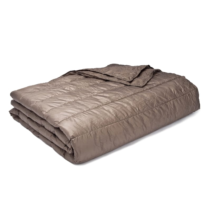 Travelwarm Packable Nylon Down Alternative Indoor/ Outdoor Blanket - Taupe - Queen/Full - Queen/Full - Microfiber