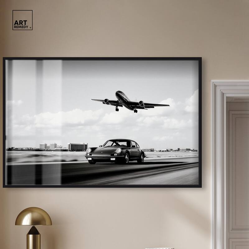 Sports Car Takeoff Shadowbox by Art Remedy