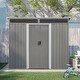 preview thumbnail 2 of 6, 8x 6ft Patio Grey Metal Storage with Lockable Sliding Doors