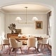 preview thumbnail 3 of 22, Rennnsan 2-Light Modern Black/Gold Linear Fabric Cone Large Pendant Light for Kitchen Island