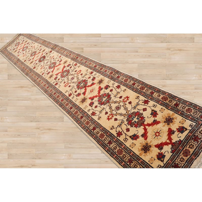 Hand Knotted Tufenkian Keningston Chocolate Beige 100% Wool Area Rug - 2' 5'' x 14' 3''