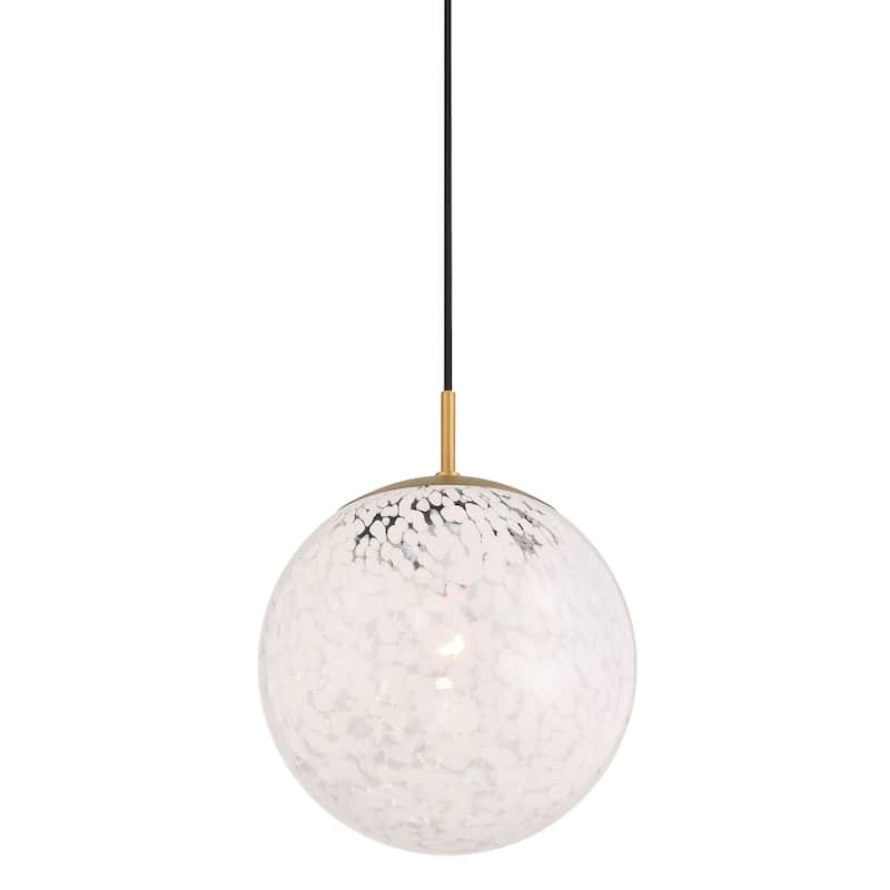 Minka Lavery 2636 Langford 12" Wide Pendant with Patterned Glass Shade - Legacy Brass