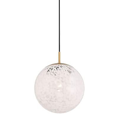 Minka Lavery 2636 Langford 12" Wide Pendant with Patterned Glass Shade
