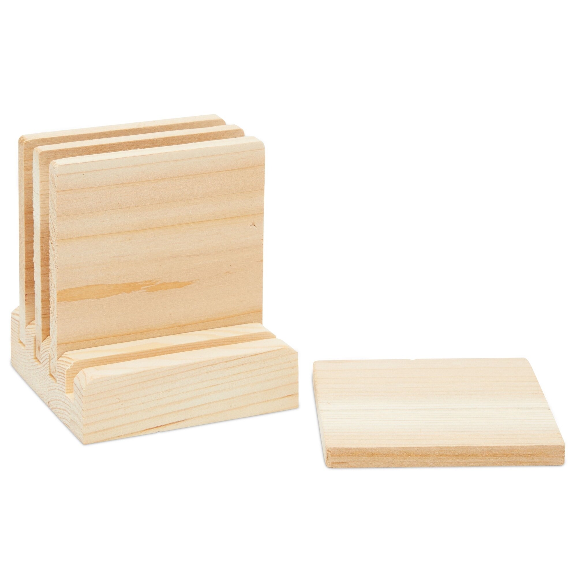 15 Pack Unfinished 4x4 Wood Squares for Crafts, Blank Wooden Tiles for  Burning, Engraving, DIY Coasters