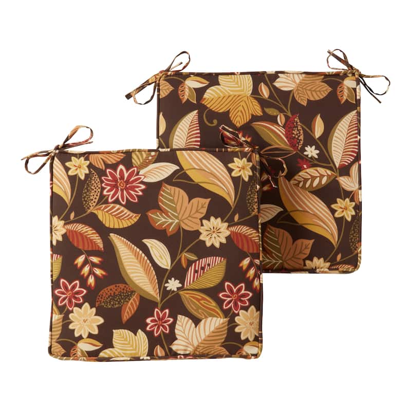 Greendale Home Fashions 18" Square Outdoor Chair Pad (Set of 2) - Timberland Floral